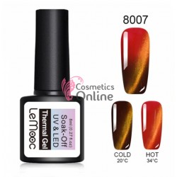 Oja semipermanenta LeMooc Cat Eye - Termo UV / LED de 8 ml Cod 8007 + 1 Cutie sclipici Auriu Cadou